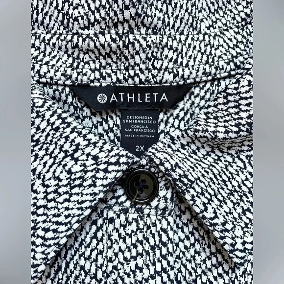Athleta Textured Plus Size Button Front Shirt Jacket - Picture 5 of 7